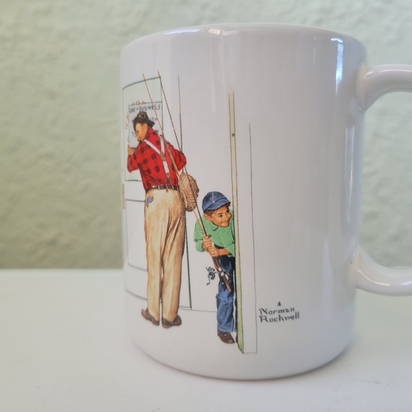 VTG 1987 Norman Rockwell Closed for Business 12 oz. Ceramic Coffee Tea Cup Mug - Picture 3 of 7